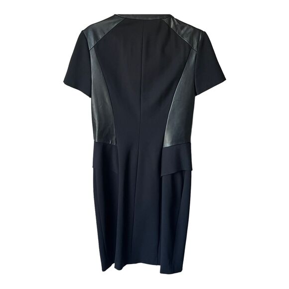 Ava & Aiden Women's black Leather  Sheath Dress Size 8 color block short - Picture 2 of 3